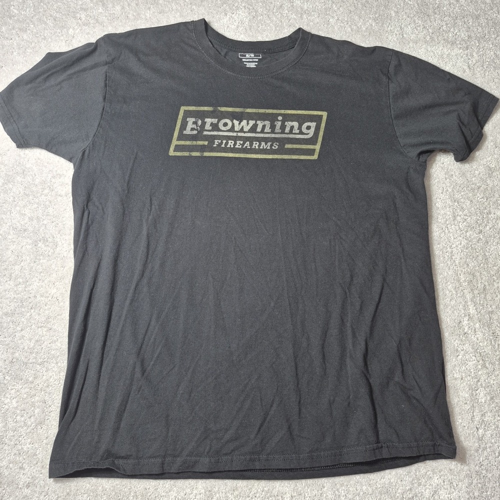 Browning Mens XL Black T-Shirt Short Sleeve 100% Cotton Casual Outdoors